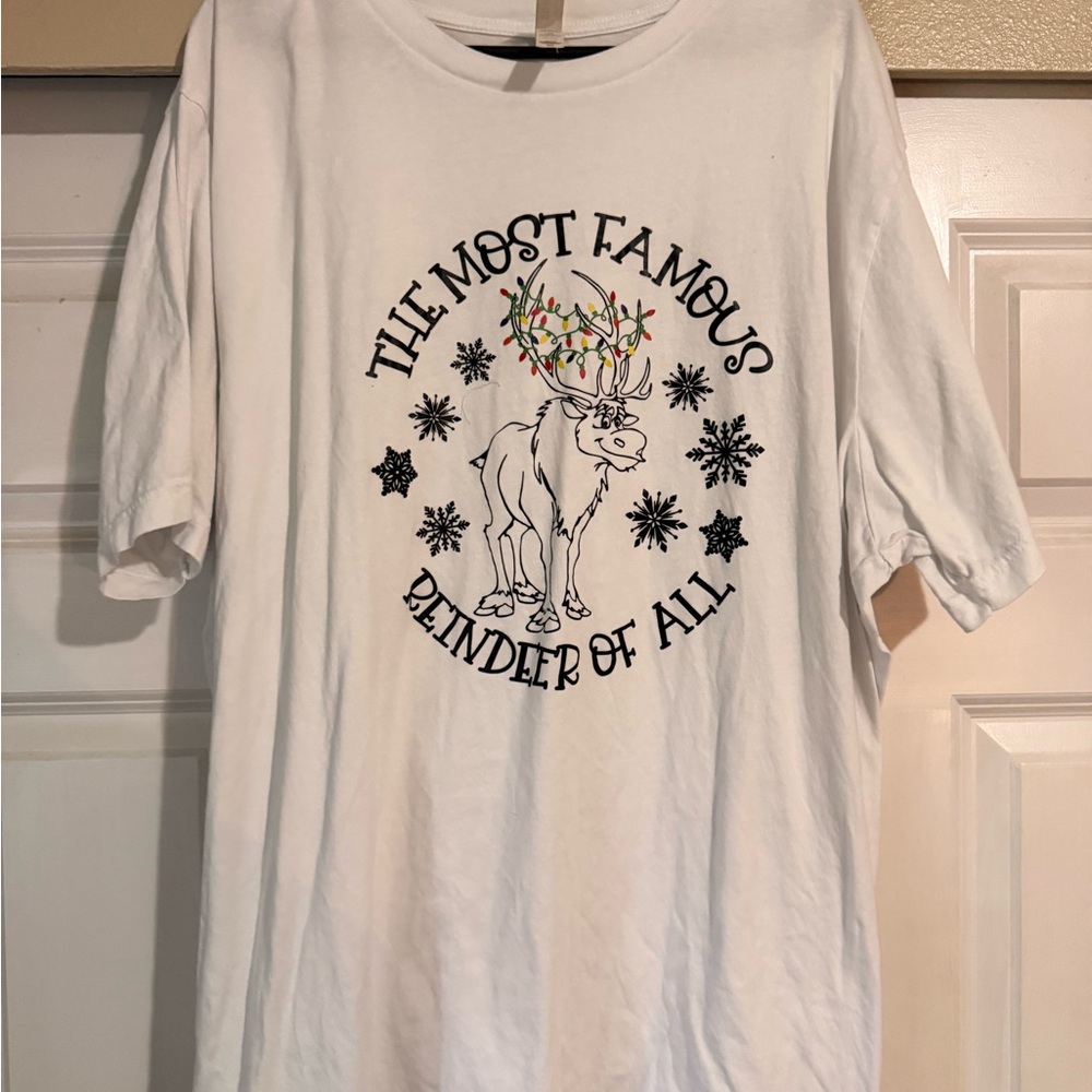 Bella Canvas White Reindeer Graphic Tee